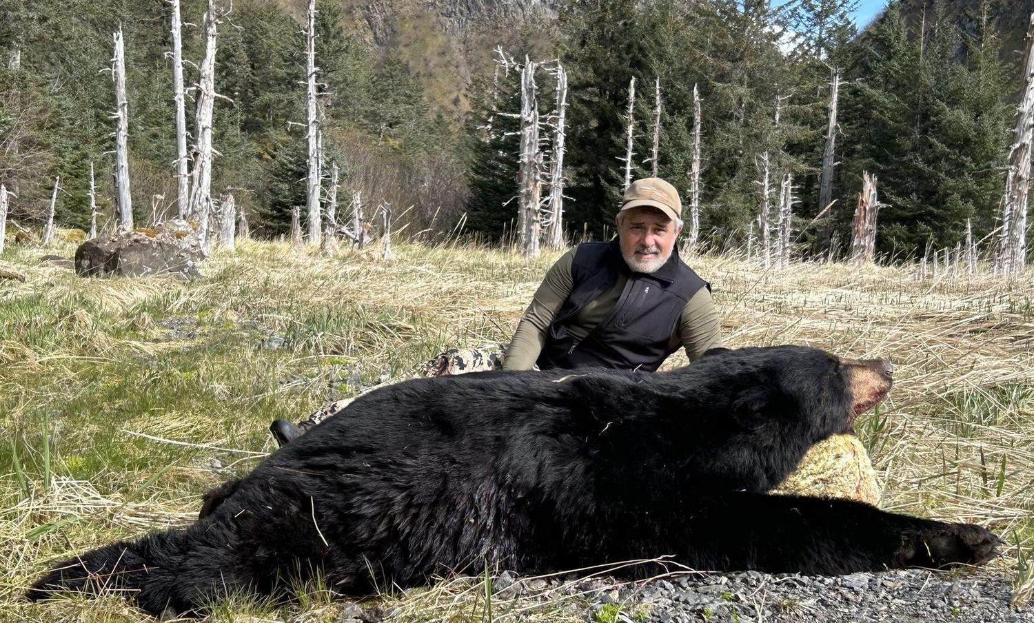 Spring black bear taken on a Swoboda Charters hunt